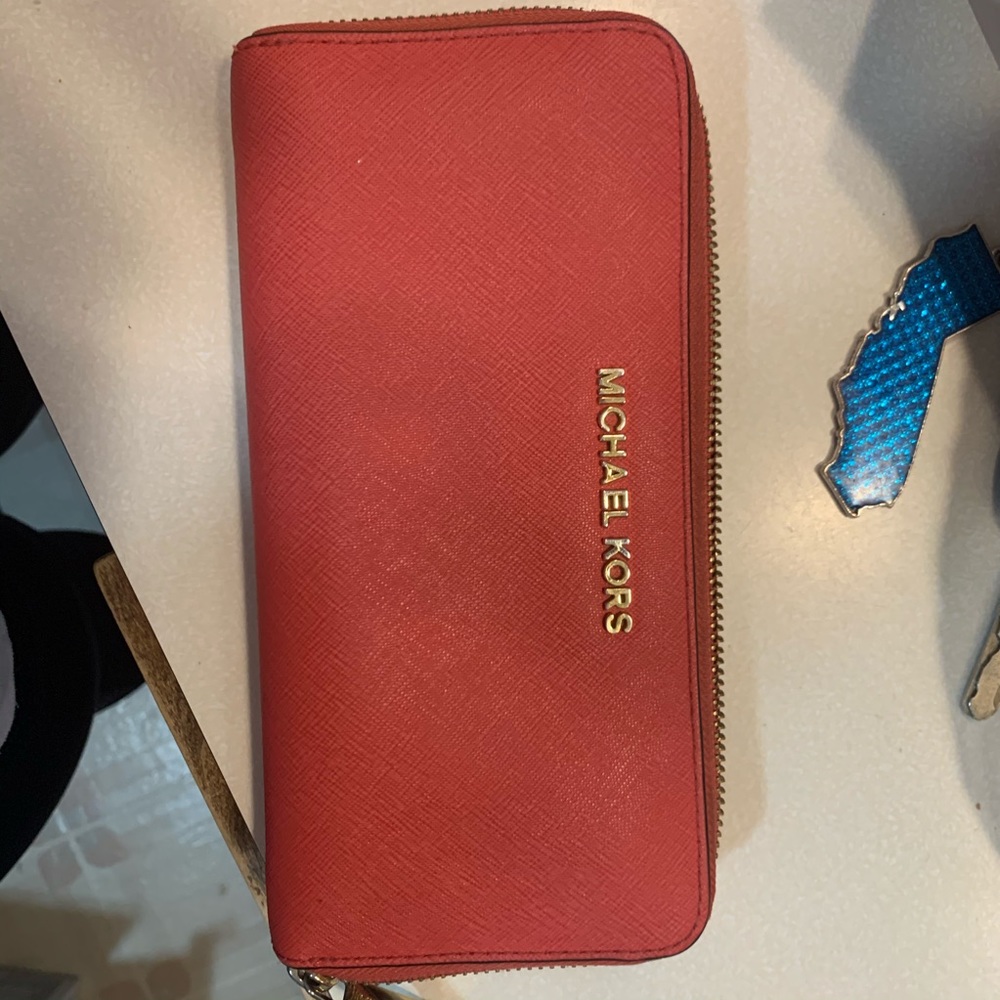 Coral color Micheal Kors Wallet